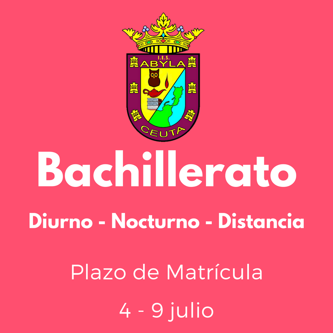 Plazo Matrícula Bachillerato