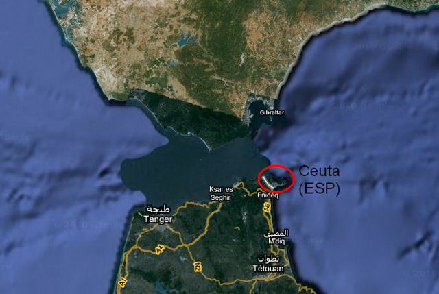 Estrecho de Gibraltar desde satélite