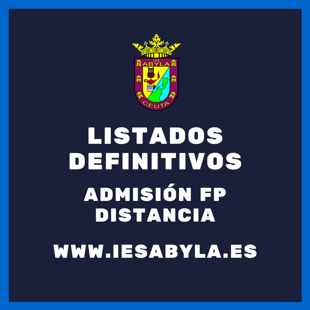 Listados Definitivos Admisión FP Distancia
